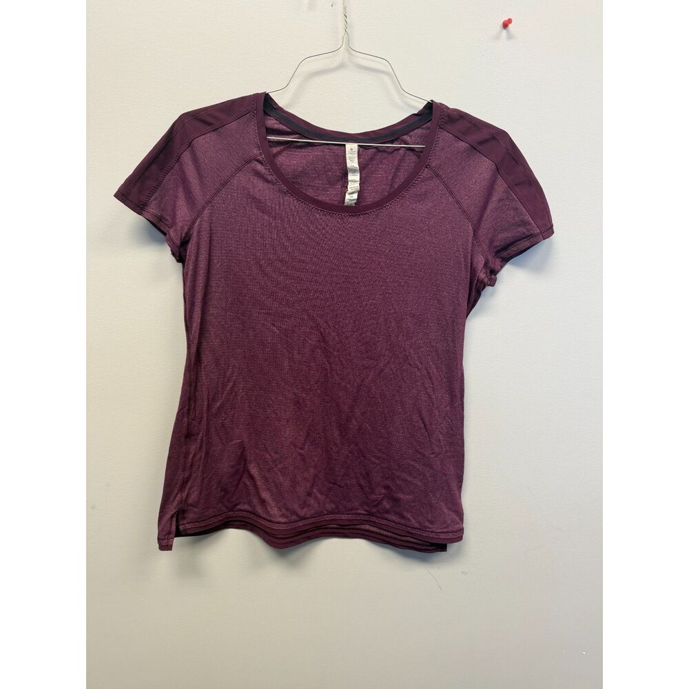 Lululemon Race Me Short Sleeve Shirt Women’s 10 Heathered Plum W3B08S Running